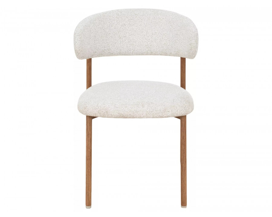 Стілець кухонний обідній м'який Elton II Світло-бежева тканина / Дуб каркас