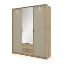 Шафа для одягу Летто / Letto 3D2S/165 3-дверна Дуб терра темний/сірий кам'яний
