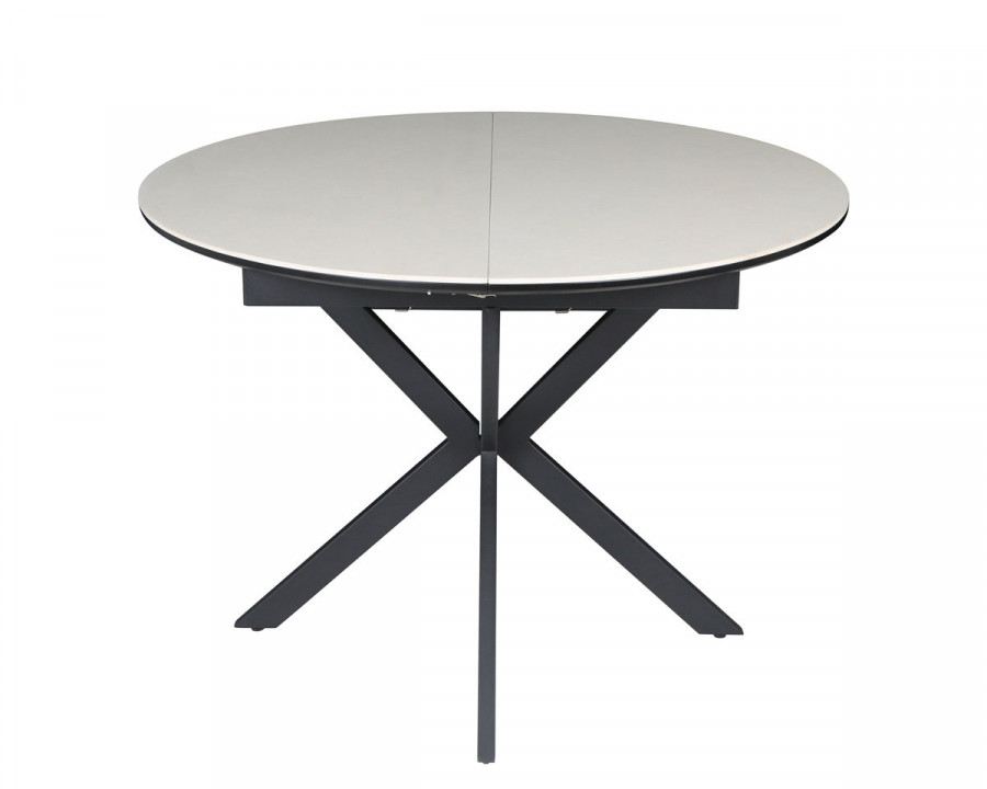 Стіл обідній розкладний GENEWA CERAMIC 105(140)*105 стіл Бежевий / Чорний