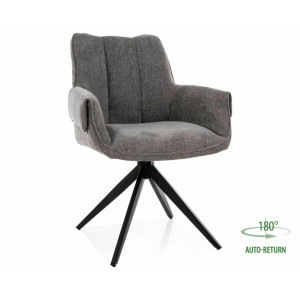 Стілець кухонний обідній м'який Gio Сіра тканина / Чорний каркас