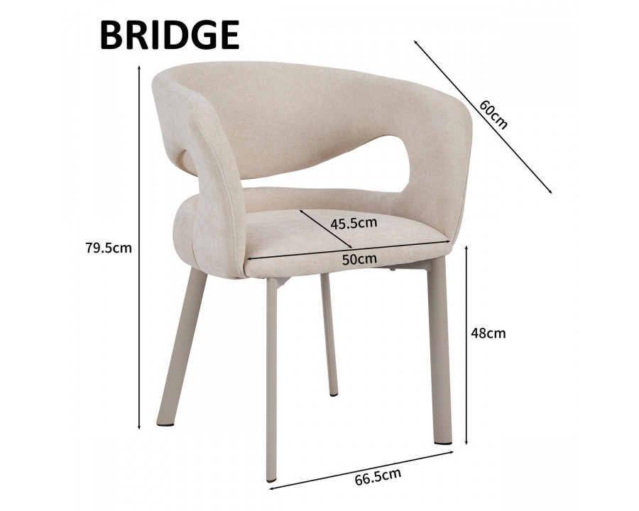 Стілець кухонний BRIDGE світло-сірий каркас / світло-сірий тканина