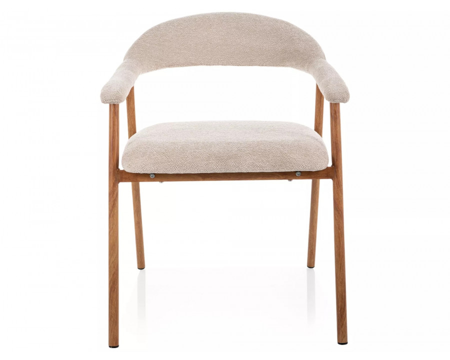 Стілець кухонний обідній м'який Lagos D Raven Бежева тканина / Дуб каркас