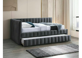 Ліжко односпальне ALFIE VELVET 120X200 Сірий BLUVEL 14 ALFIEV120SZ