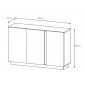 Комод Арко / Arco 3-дверний 3D/138 Дуб артизан/графіт Ш138xВ91 см.