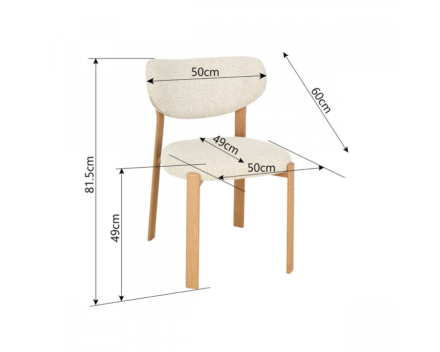 Cтілець кухонний NOMI дуб метал/бежева тканина