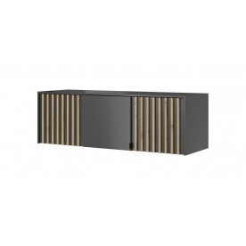 Тумба-надставка Неллі / Nelly 3D 3-дверна Графіт/дуб артизан 155х51х50 см.