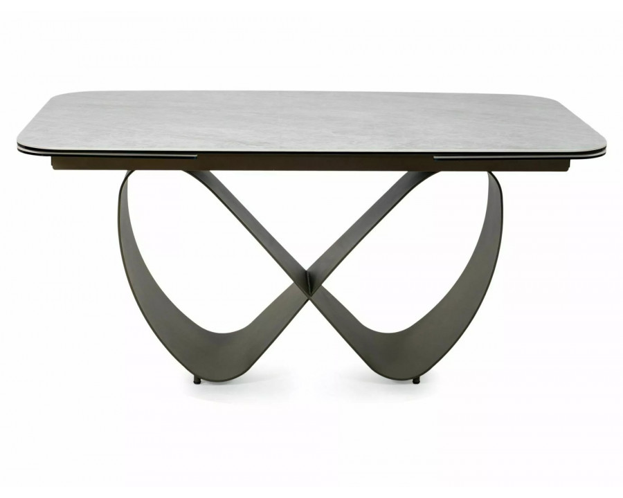 Стіл обідній кухонний розкладний Infinity Ceramic (160–240)×95 см Кераміка Беж / Мідний каркас