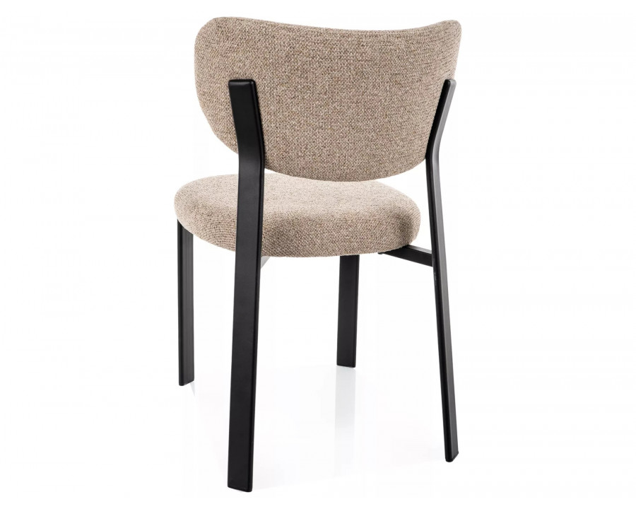 Стілець кухонний обідній м'який Rin Бежева тканина / Чорний каркас