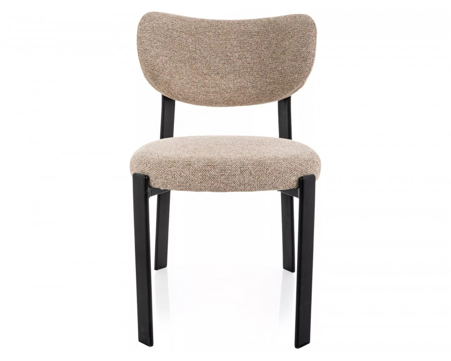 Стілець кухонний обідній м'який Rin Бежева тканина / Чорний каркас