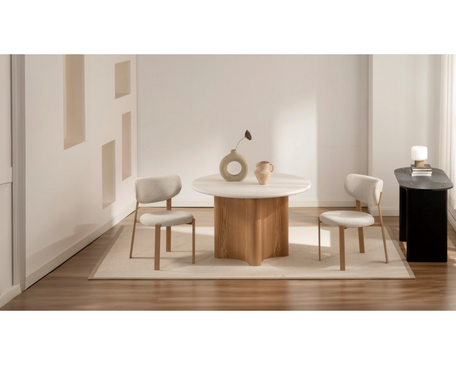 Cтілець кухонний NOMI дуб метал/бежева тканина