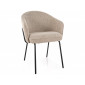 Стілець кухонний обідній м'який Nao Noelle Бежева тканина / Чорний каркас