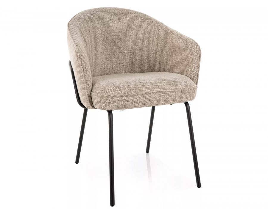 Стілець кухонний обідній м'який Nao Noelle Бежева тканина / Чорний каркас