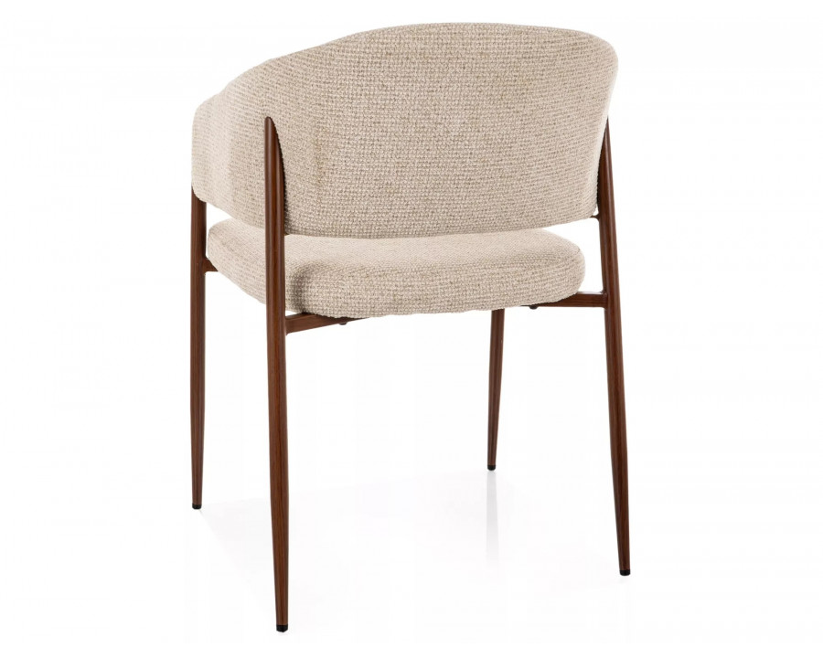 Стілець кухонний обідній м'який Akita D Світло-бежева тканина / Горіх каркас