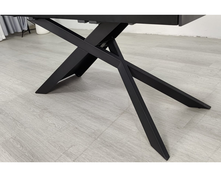 Стіл обідній розкладний MADISON CERAMIC 160(240)*90 чорний мат/чорний