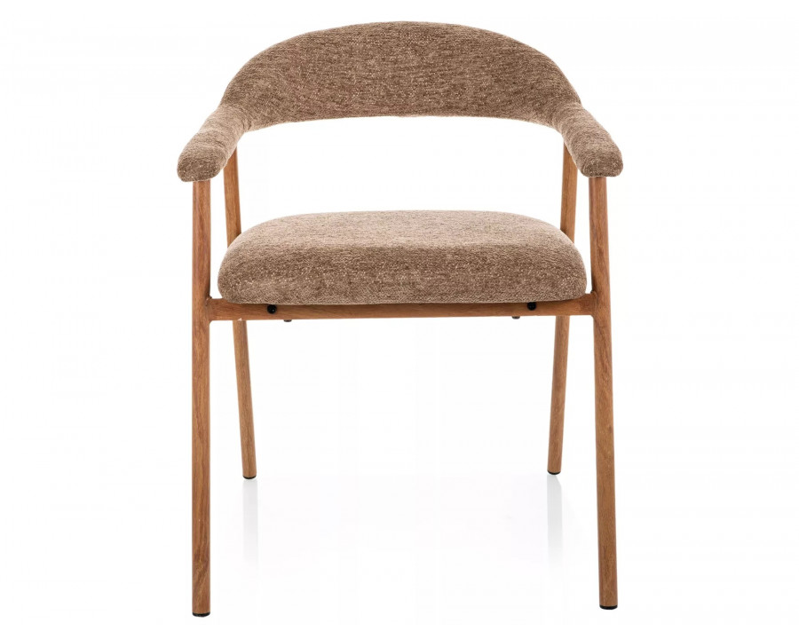 Стілець кухонний обідній м'який Lagos D Raven Латте тканина / Дуб каркас