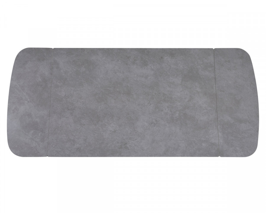 Стіл обідній розкладний DUBLIN CERAMIC 120(180)*80 світло-сірий/чорний каркас