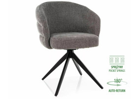 Стілець кухонний обідній м'який Ores Сіра тканина / Чорний каркас