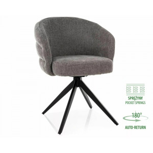 Стілець кухонний обідній м'який Ores Сіра тканина / Чорний каркас