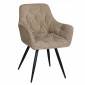Стілець кухонний ARDEN Чорний каркас / Темний беж тканина оберт 180°