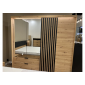 Шафа напівкупе для одягу Таллі / Tally 4-дверна з дзеркалом 4D2S/220 Дуб артизан/антрацит Ш220xВ211 см.