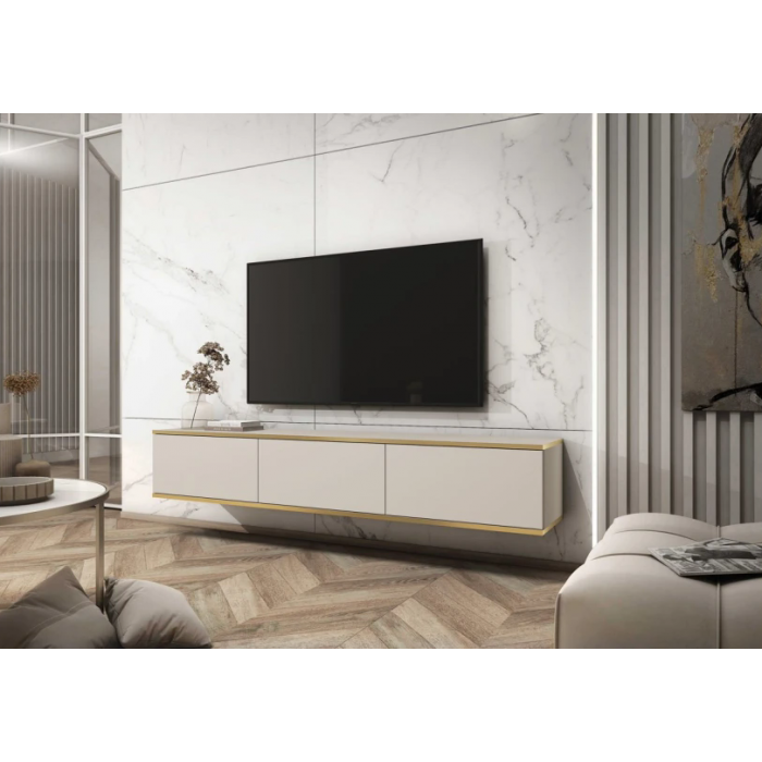 Тумба під телевізор навісна Оро / Oro 3-дверна RTV175 Бежевий Ш175xВ30 см.