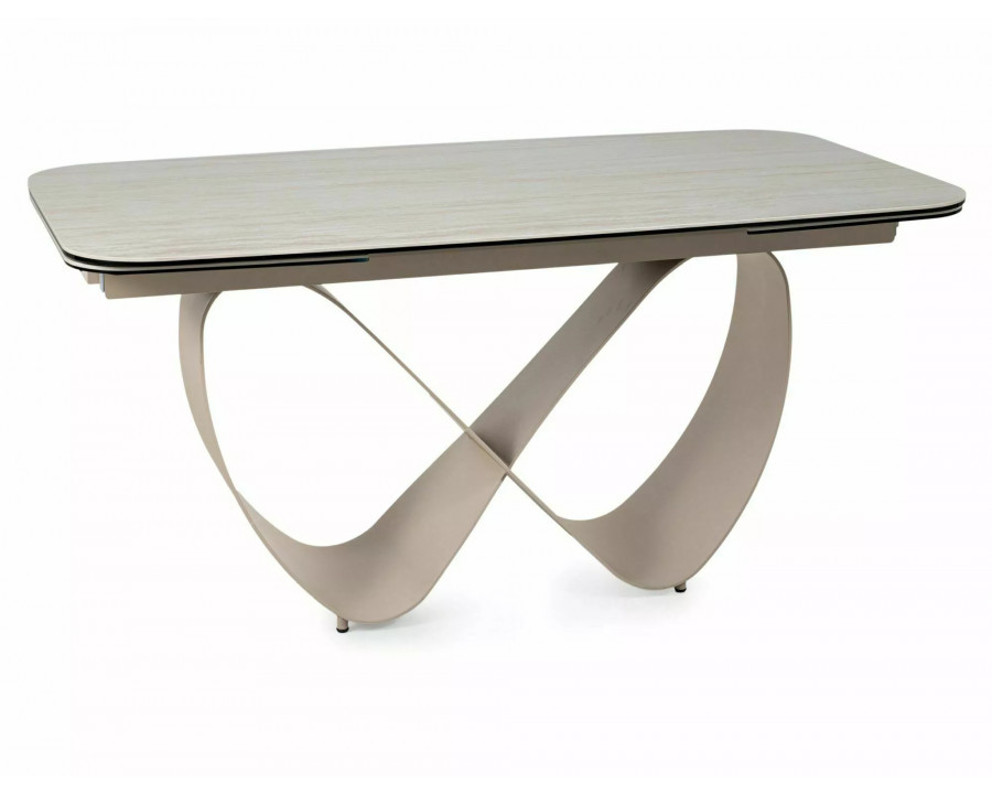 Стіл обідній кухонний розкладний Infinity Ceramic (160–240)×95 см Кераміка Беж / Кашемір каркас