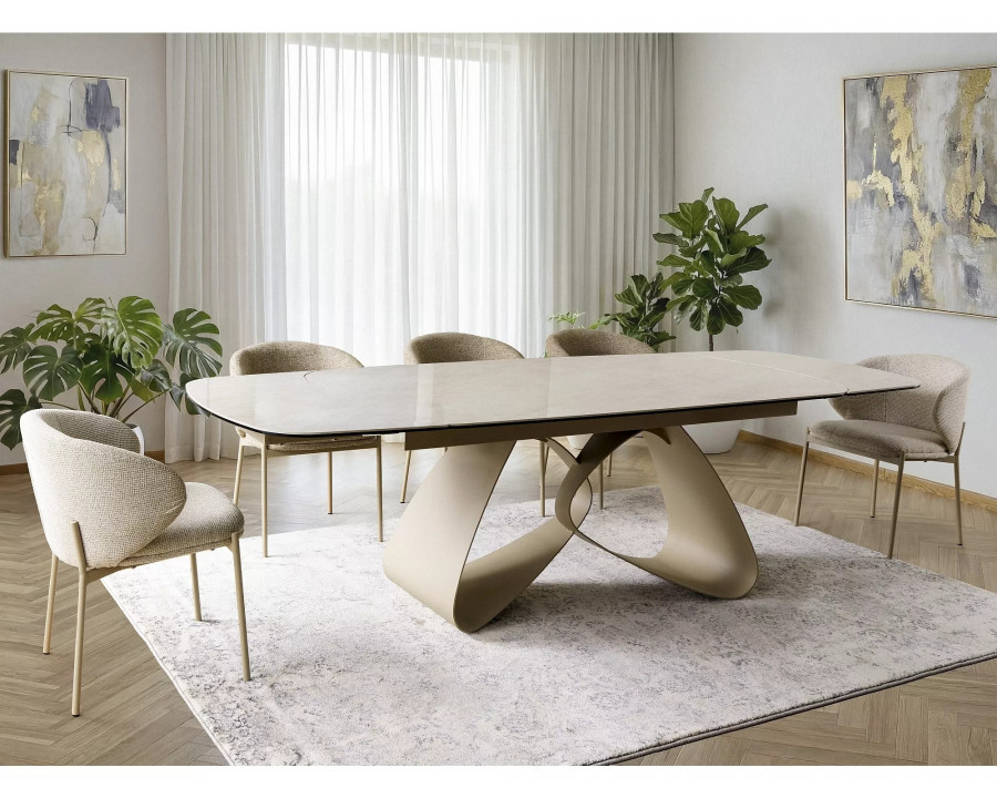 Стілець кухонний обідній м'який Kioto Світло-бежева тканина / Кашемір каркас