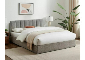 Ліжко полуторне м'яке Montreal Raven 140×200 Сіра тканина