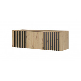 Тумба-надставка Неллі / Nelly 3D 3-дверна Дуб артизан/чорний 155х51х50 см.