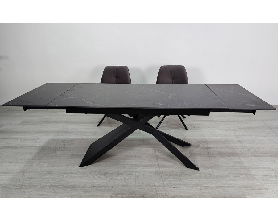 Стіл обідній розкладний MADISON CERAMIC 160(240)*90 чорний мат/чорний