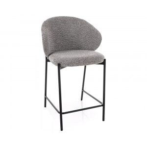 Напівбарний стілець кухонний Kioto H-2 Сіра тканина / Чорний каркас