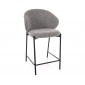 Напівбарний стілець кухонний Kioto H-2 Сіра тканина / Чорний каркас