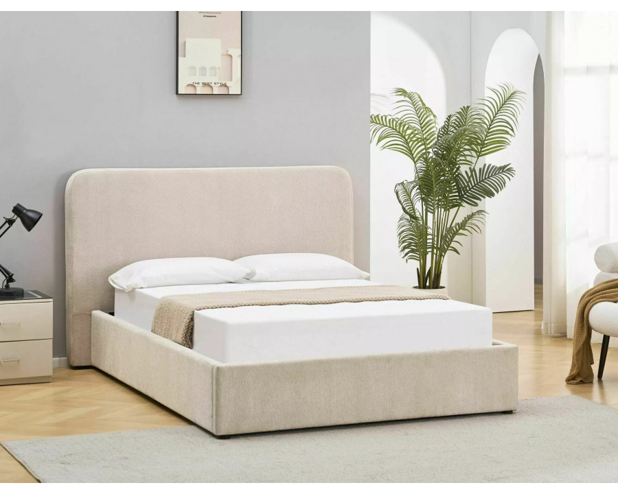 Ліжко полуторне м'яке Lumia Raven 140×200 Бежева тканина