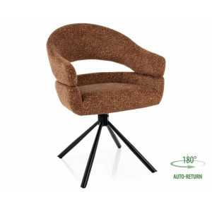 Стілець кухонний обідній м'який Borgo Leo Кемел тканина / Чорний каркас