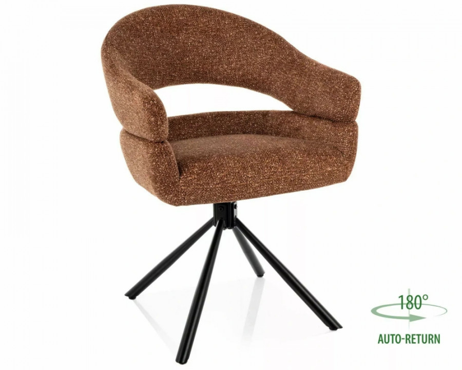 Стілець кухонний обідній м'який Borgo Leo Кемел тканина / Чорний каркас