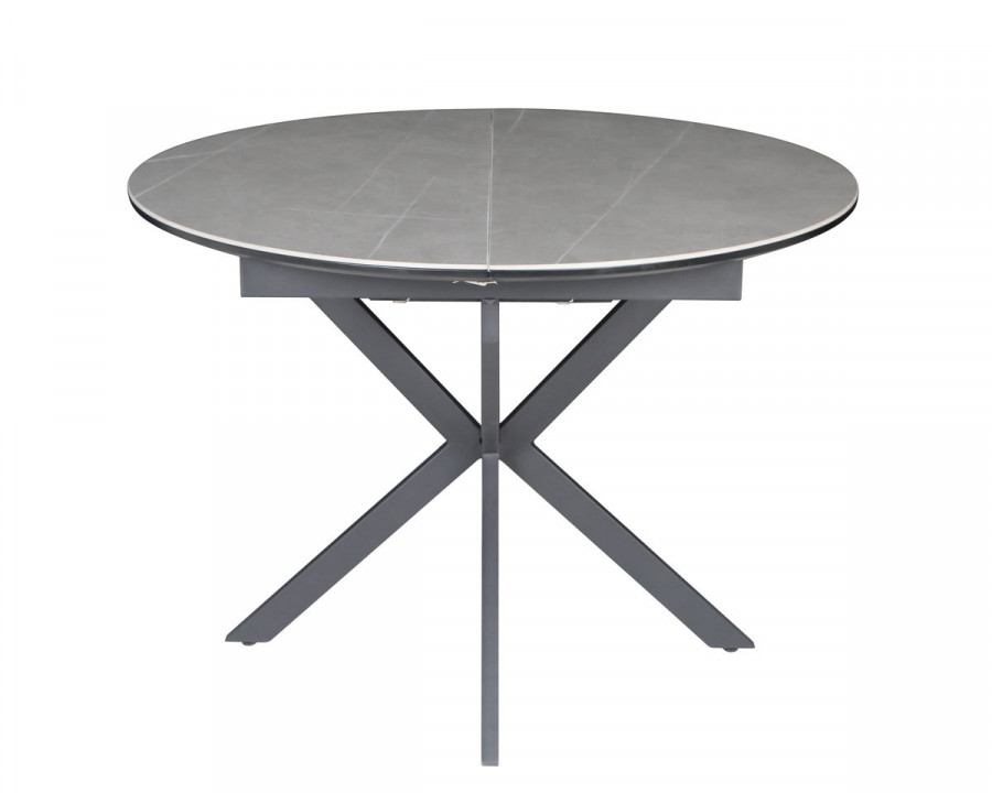 Стіл обідній розкладний GENEWA CERAMIC 105(140)*105 стіл Сірий / Чорний