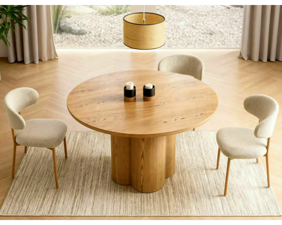 Стіл обідній кухонний Rosalia ø120 см МДФ + шпон Дуб / Дуб каркас