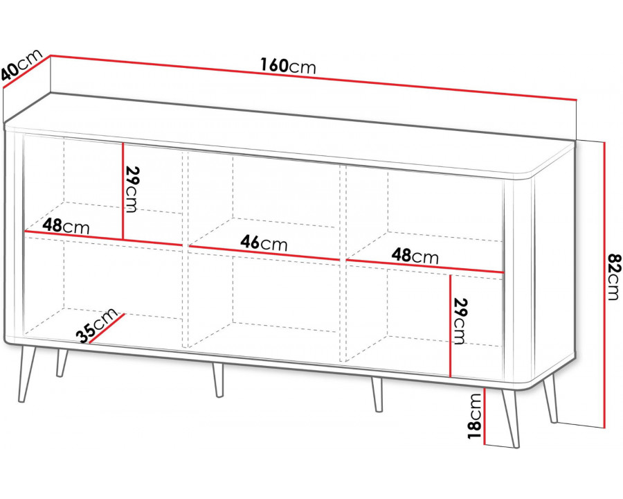 Комод MARLY REG 8 160х82х40 кашемір / горіх