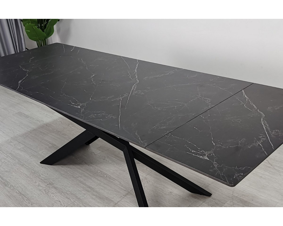 Стіл обідній розкладний MADISON CERAMIC 160(240)*90 чорний мат/чорний