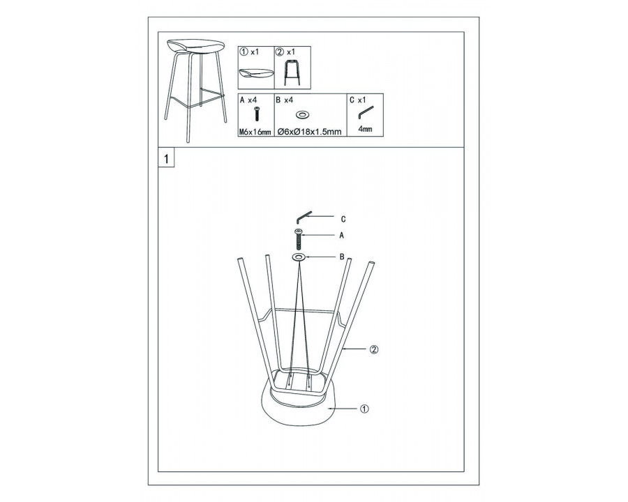 Барний стілець SVEN Чорний каркас / Сірий тк.