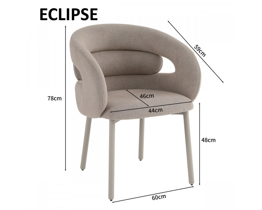 Стілець кухонний ECLIPSE світло-сірий каркас / бежево-сірий тканина