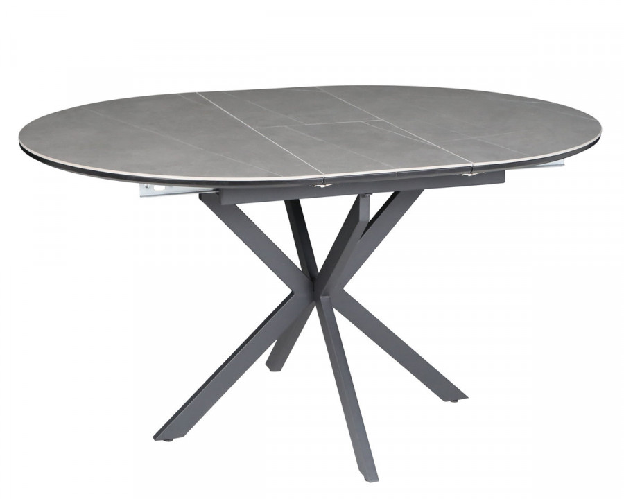 Стіл обідній розкладний GENEWA CERAMIC 105(140)*105 стіл Сірий / Чорний