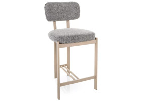 Напівбарний стілець кухонний Misaki H-2 Сіра тканина / Кашемір каркас