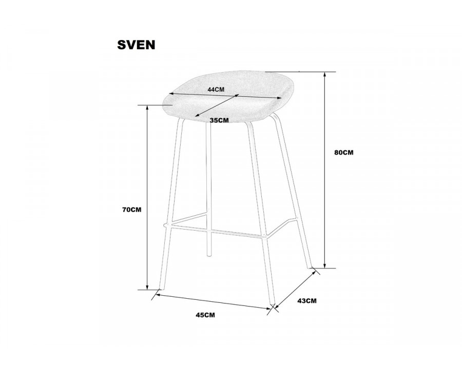 Барний стілець SVEN Чорний каркас / Сірий тк.