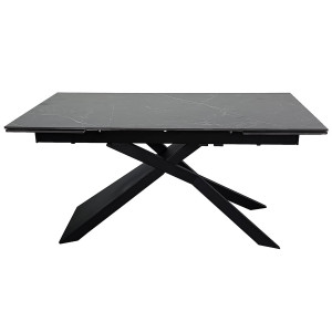 Стіл обідній розкладний MADISON CERAMIC 160(240)*90 чорний мат/чорний