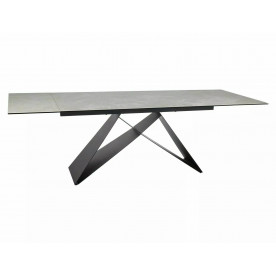 Стіл обідній розкладний WESTIN CERAMIC Крем Diamond Cream / Чорний мат (160-240) X90 WESTINKRC160