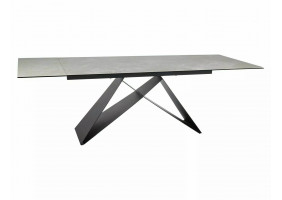 Стіл обідній розкладний WESTIN CERAMIC Крем Diamond Cream / Чорний мат (160-240) X90 WESTINKRC160
