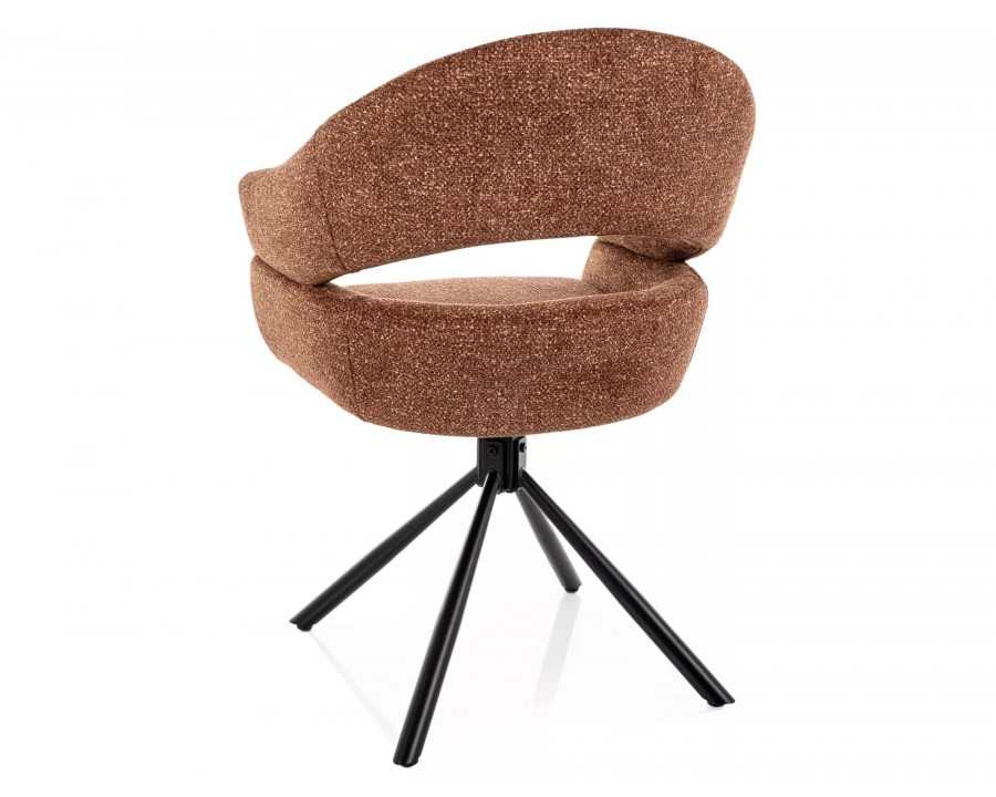 Стілець кухонний обідній м'який Borgo Leo Кемел тканина / Чорний каркас