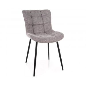 Стілець кухонний обідній м'який Julia Brego Сіра тканина / Чорний каркас