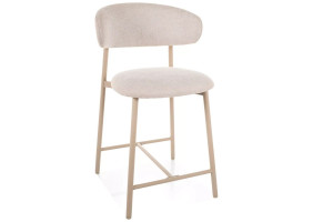 Напівбарний стілець кухонний Elton H-2 Brego Світло-бежева тканина / Кашемір каркас
